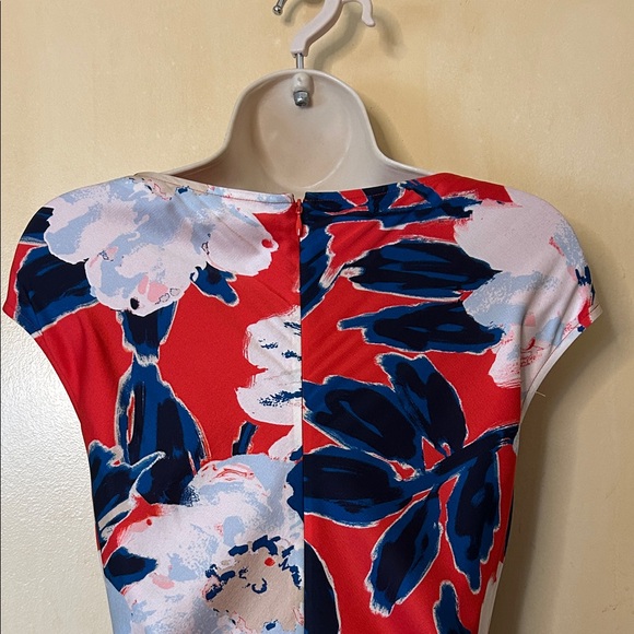 St. John Collection Floral Midi Dress in Red and Blue size 4 - Picture 8 of 13